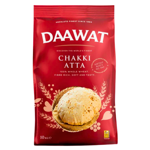 Daawat Chapati Chakki Atta  (celozrnná mouka) (10kg) - Poškozené balení