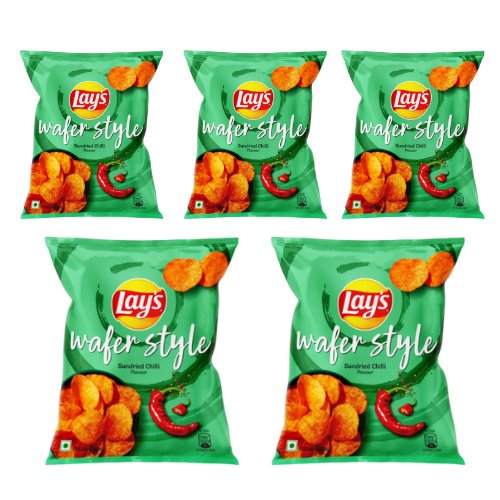 Lay's Waferové chipsy se sušenými chilli papričkami (Balení 5 x 52g) - Výprodej [expirace:  16. října 2023]