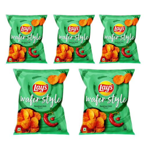Lay's Wafer Style Sundried Chilli Crisps (Bundle of 5 x 52g) - Sale Item [BBD: 16 October 2023]