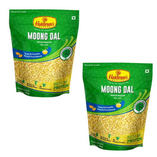 Haldiram's Moong Dal / Pražené fazole Mungo (Balení 2x1 kg) 2 Kg