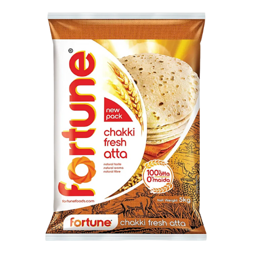 Fortune Chakki Atta / Celozrnná mouka (5kg) - Vývozní balení!  Poškozené balení !!