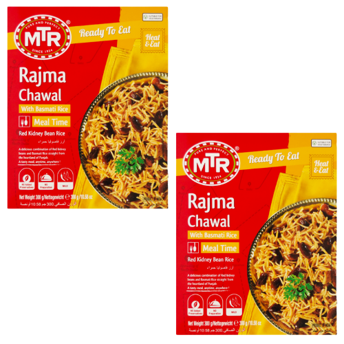 MTR Rajma Chawal - ledvinkové fazole v rajčatové omáčce s rýží - hotové jídlo (Balení 2 x 300g)