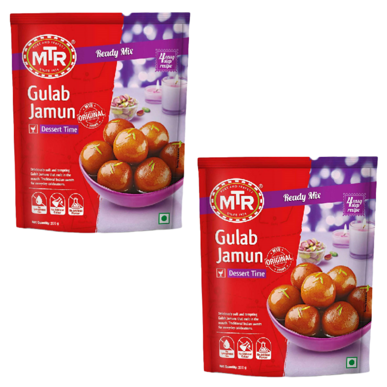 MTR Instantní Gulab Jamun Mix - slack kuličky v syrupu (Balení 2 x 200g)