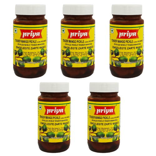 Priya Tender Mango (Vadu) Pickle (Bundle of 5 x 300g)