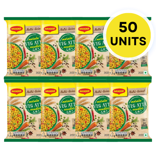 Maggi Veg Atta Noodles (Bundle of 50 x 75g) - Sale Item [BBD: 10 January 2026]