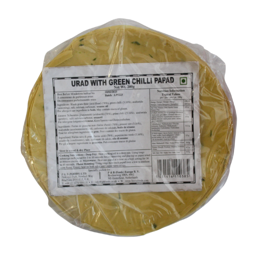 Lijjat Papad / Papadum - Green Chilli (200g)