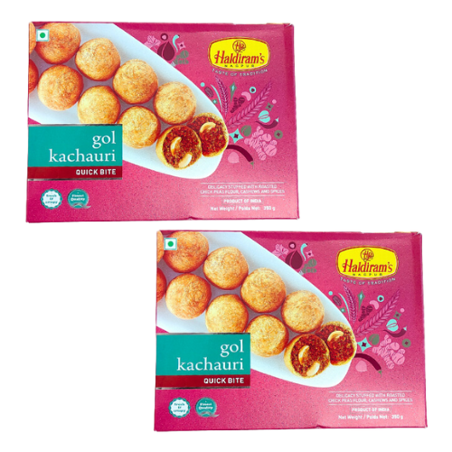 Haldiram's Gol Kachori  / Smažené kuličky plněné kořeněnou směsí a ořechy kešu (Balení 2x350 g) 700g