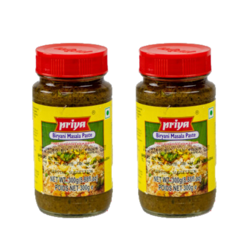 Priya Biryani Masala Paste / Kořeněná pasta na přípravu biryani (Balení 2 x 300g) 600g