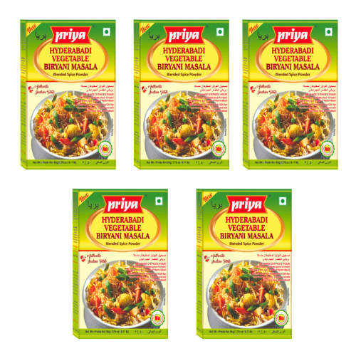 Priya směs koření na zeleninové Hyderabadské Biryani (Balení 5 x 50g) 250g