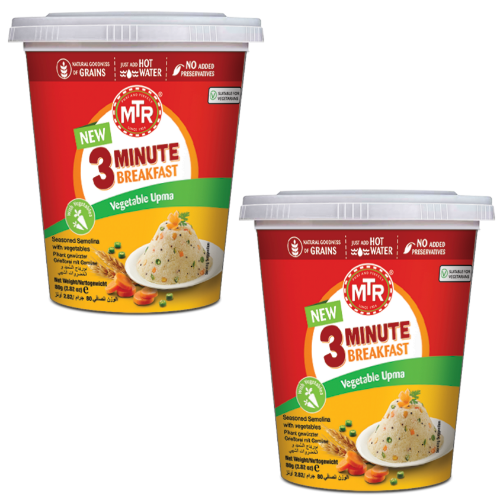 MTR 3 Minute Vegetable Upma Cup (Bundle of 2 x 80g)