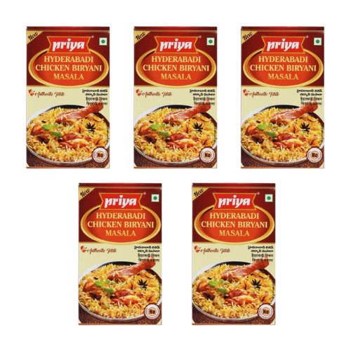 Priya Hyderabadi Chicken Biryani Masala (Bundle of 5 x 50g)