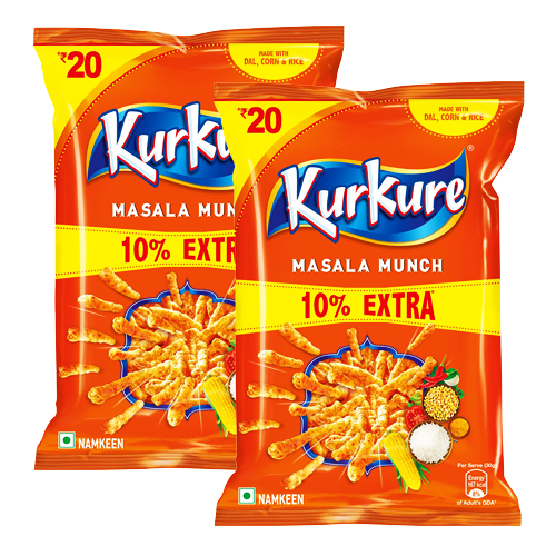 Kurkure Masala Munch / Kořeněné křupky (Balení 2 x 90g) 180 - SLEVA! [DMT: 31. leden 2025]