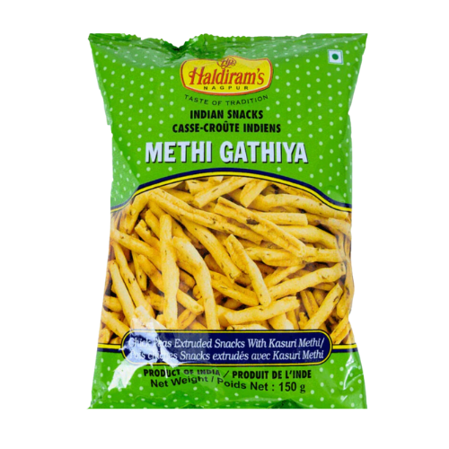 Haldiram's Methi Gathiya / Smažené tyčinky s příchutí pískavice (150g)