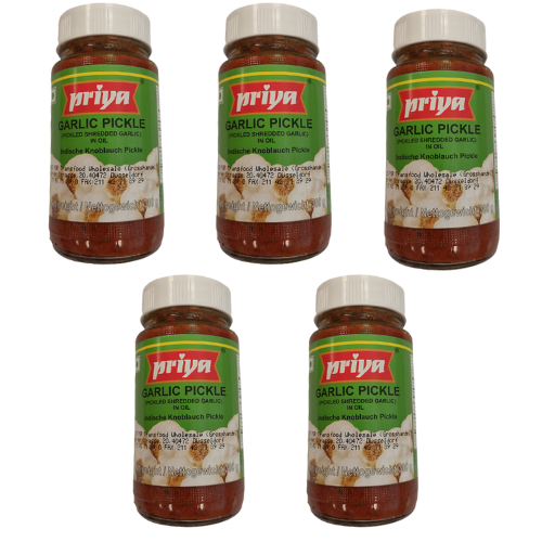 Priya Garlic Pickle (Bundle of 5 x 300g)