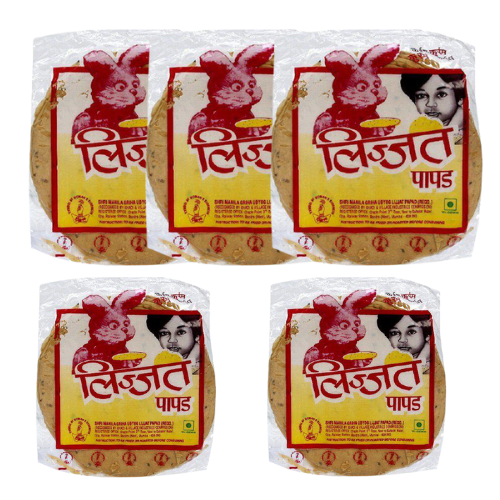 Lijjat Papad / Kořeněné krekry (Balení 5 x 200g) 1Kg