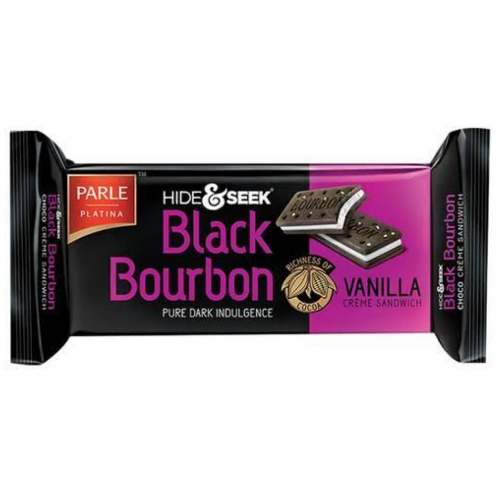 Parle Hide & Seek Black Bourbon Biscuits - Vanilla (100g)