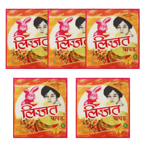 Lijjat Papad / Papadum - Punjabi Masala (Bundle of 5 x 200g)