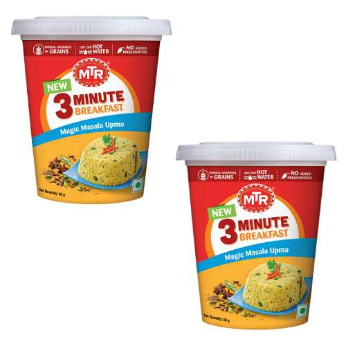MTR 3 Minute Masala Upma Cup (Bundle of 2 x 80g)