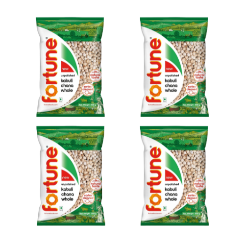 Fortune White Chickpeas / Kabuli Chana (Bundle of 4 x 500g)