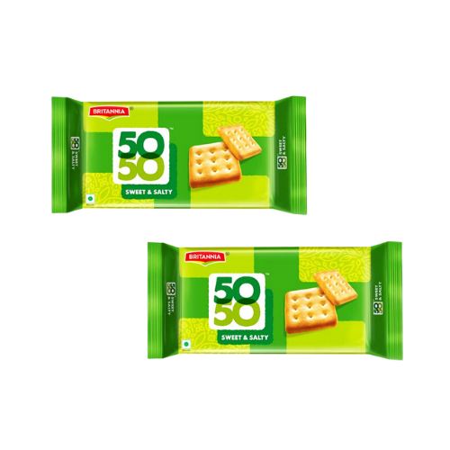Britannia sušenky Fifty Fifty sladko-slané (Balení 2 x 62g) 124g