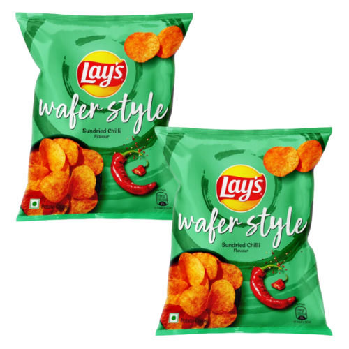 Lay's Wafer Style Sundried Chilli Crisps (Bundle of 2 x 52g) - Sale Item [BBD: 16 October 2023]