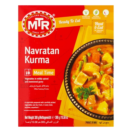 MTR Navratan Kurma / Kari se zeleninou a sušeným ovocem (300g) - Hotové jídlo
