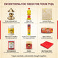 Navratri Akhand Jyot Puja Kit – Brass Akhand Jyoti Stand, Tirupati Diya Oil, Long Cotton Wicks, Tirupati Bhimseni Camphor, Cycle Three In One Agarbatti, Nima Moli Kalava, Tirupati Roli Kumkum, Tirupati Sindur, Rituals Red Pooja Cloth