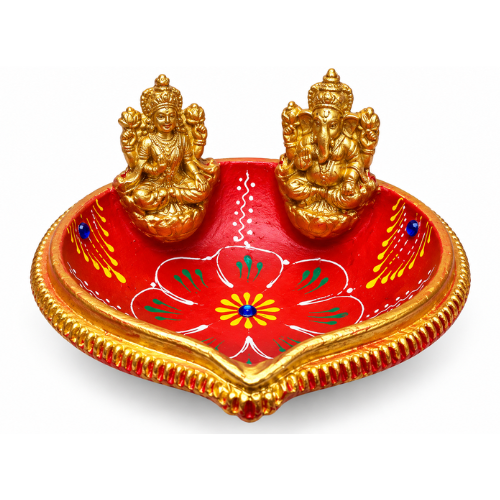 Ozdobná lampa s Lakshmi a Ganéšou [R-2] (1ks)