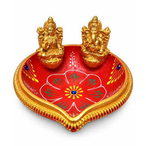 Ozdobná lampa s Ganéshou a Lakshmi - velká (1ks)
