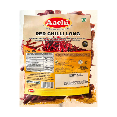 Aachi sušené dlouhé červené chilli papričky (100g)