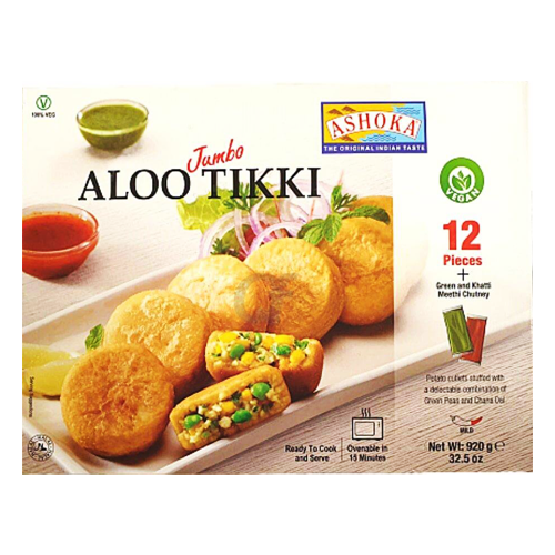 Ashoka Aloo Tikki With Chutney / Kořeněné bramborové medailonky s čatní omáčkou (920g) - Mražený produkt!!