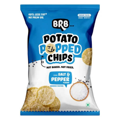BRB nafouknuté bramborové chipsy s příchutí soli a pepře (48g)