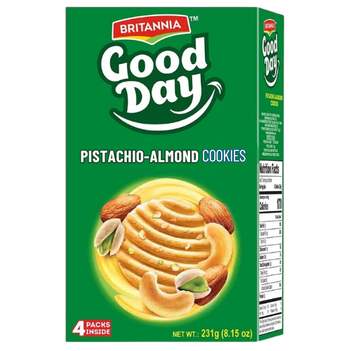 Britannia Good Day sušenky s mandlemi a pistáciemi (231g)