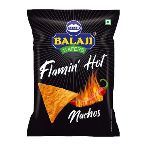 Balaji Wafers Nachos Flaming Hot / Pálivé kukuřičné chipsy (140g)