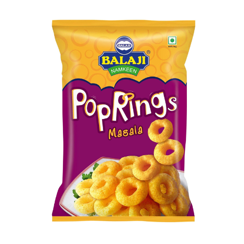 Balaji Wafers Pop Rings / Kořeněné kukuřičné křupky (65g)