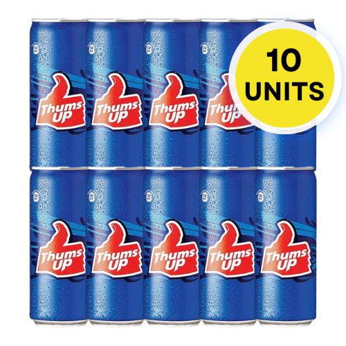 Cans Thums Up - nealkoholický nápoj kolového typu z Indie (Balení 10 x 300ml) 3L