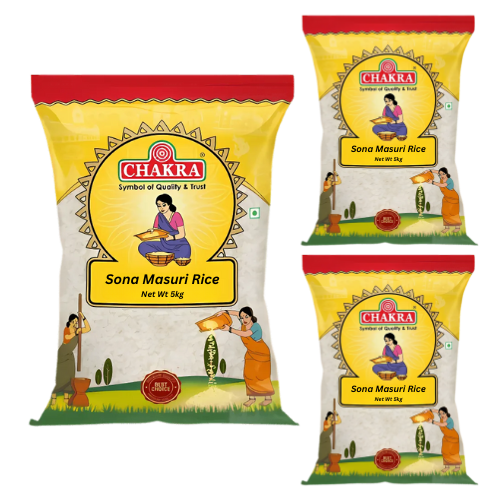 Chakra Sona Masoori Rice / Rýže Sona Masoori (Balení 3 x 5kg) 15Kg