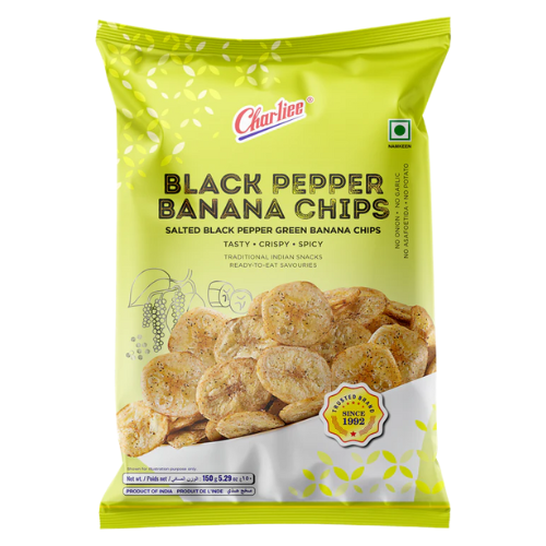 Charliee Banánové chipsy s černým pepřem (150g)