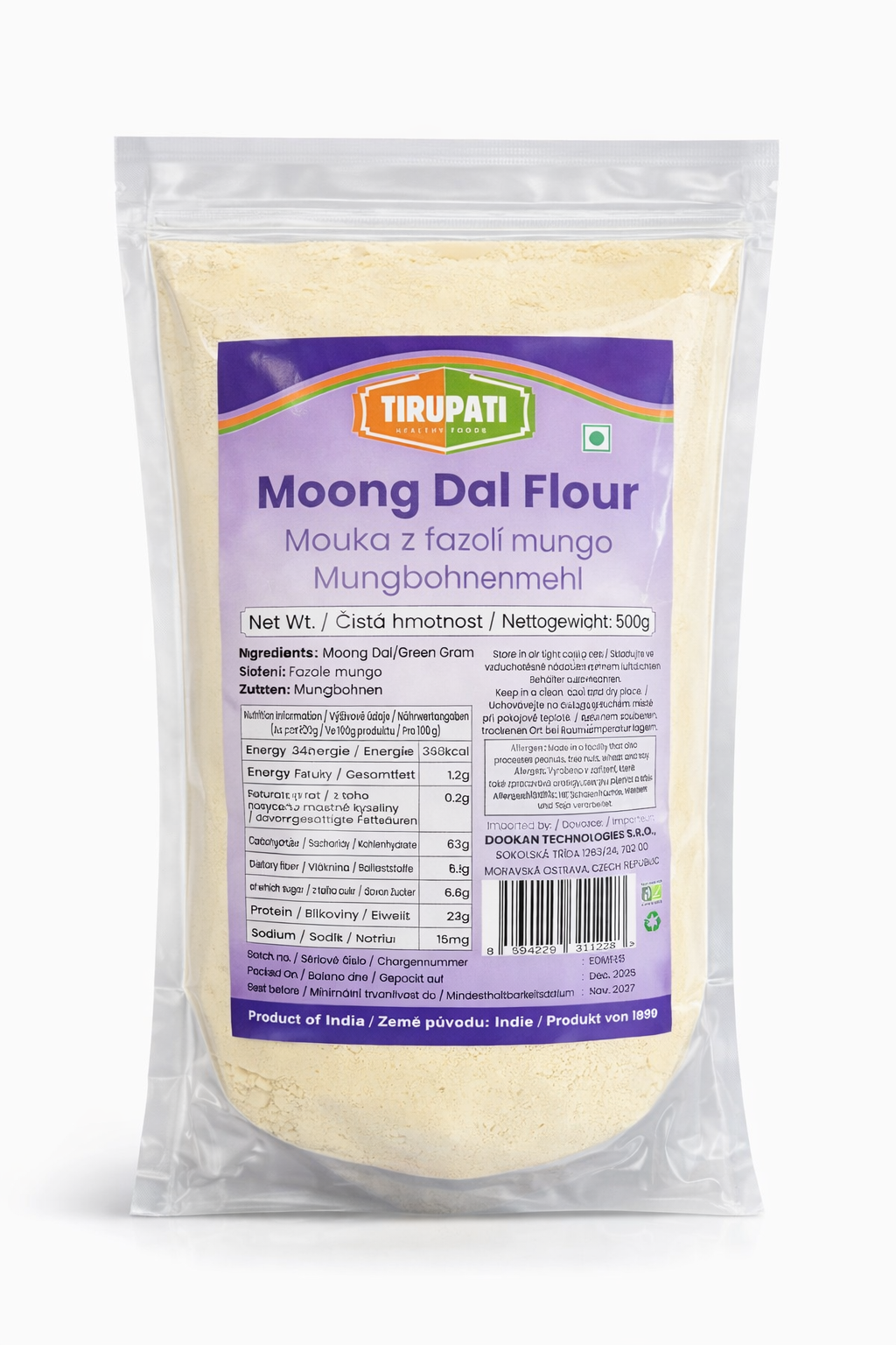 Tirupati mouka z mungo fazolí (500g)