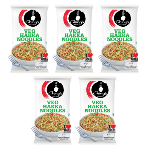 Chings Secret Veg Hakka Noodles (Bundle of 5 x 140g)