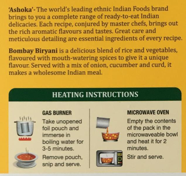 Ashoka Bombay Biryani / Kořeněná rýže se zeleninou (280g)