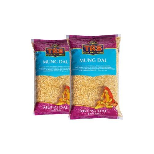 TRS Moong Dal Split Without Skin / Mung Dal Washed (Bundle of 2 x 500g) - 1kg