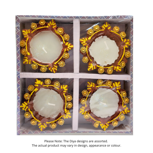 Fancy Diwali / Deepavali Wax Diya Big (Pack of 4) - (D36) (1pc)