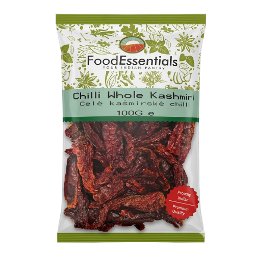 Food Essentials celé sušené červené kašmírské chilli papričky (100g)