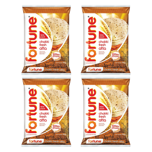 Fortune Chakki Atta / Whole Wheat Flour (Bundle of 4 x 5kg) - 20kg Export Pack !!