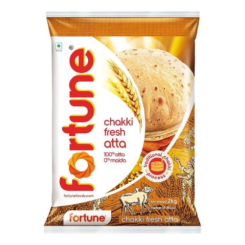 Fortune Chakki Atta / Celozrnná mouka (2kg) - Vývozní balení!