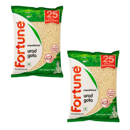 Fortune Urad Dal Whole / Celá černá čočka, loupaná  (Balení 2 x 500 g) 1kg