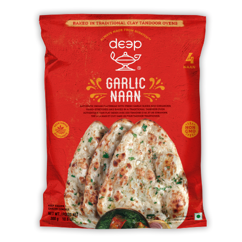Deep Garlic Naan (340g) - Frozen Item !!