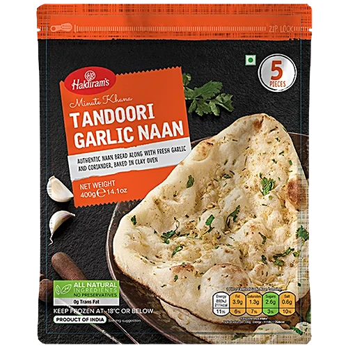 Haldiram's  česnekový naan z pece (400g) Mražený produkt!