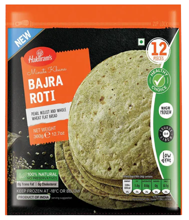 Haldiram's placky roti z perlového prosa (360g) Mražený produkt!